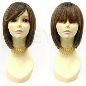Brown straight heat safe bob wig